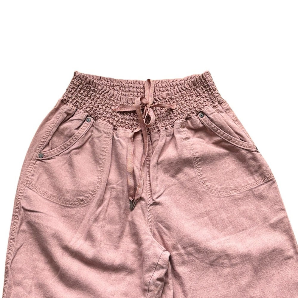 Cisono Pink Linen Rayon Blend Breezy Wide Leg Pants, size M - Picture 7 of 10